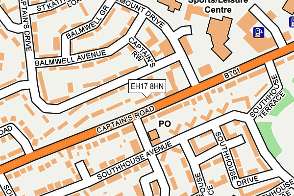 EH17 8HN map - OS OpenMap – Local (Ordnance Survey)