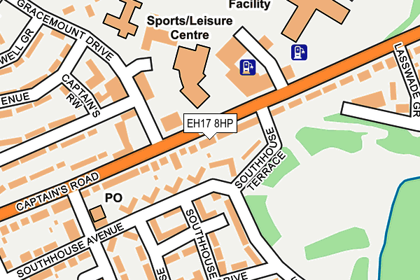 EH17 8HP map - OS OpenMap – Local (Ordnance Survey)