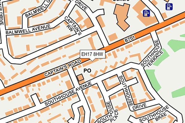 EH17 8HW map - OS OpenMap – Local (Ordnance Survey)