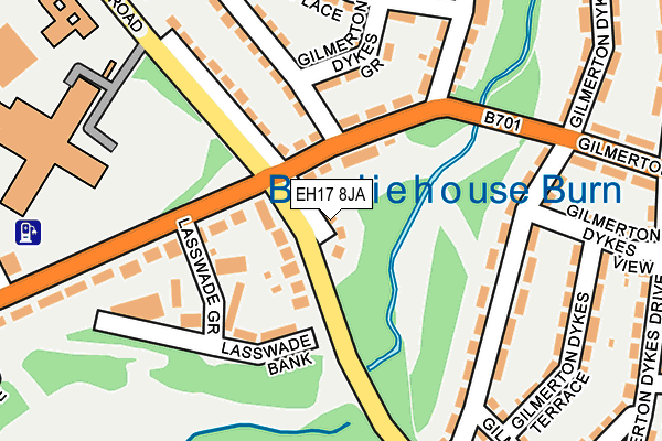 EH17 8JA map - OS OpenMap – Local (Ordnance Survey)