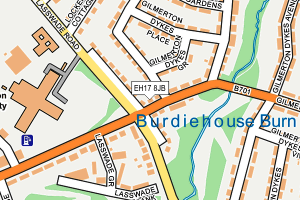 EH17 8JB map - OS OpenMap – Local (Ordnance Survey)