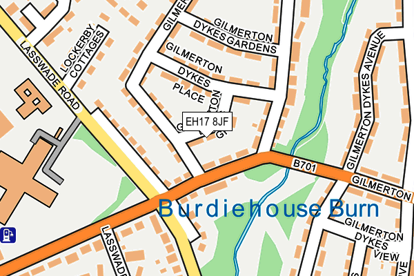 EH17 8JF map - OS OpenMap – Local (Ordnance Survey)