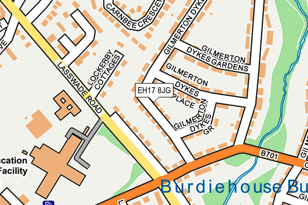 EH17 8JG map - OS OpenMap – Local (Ordnance Survey)