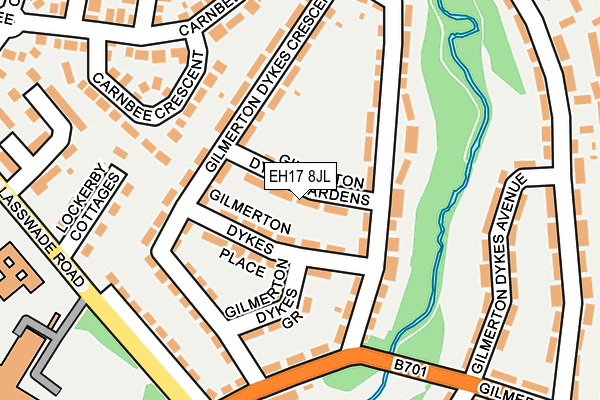 EH17 8JL map - OS OpenMap – Local (Ordnance Survey)