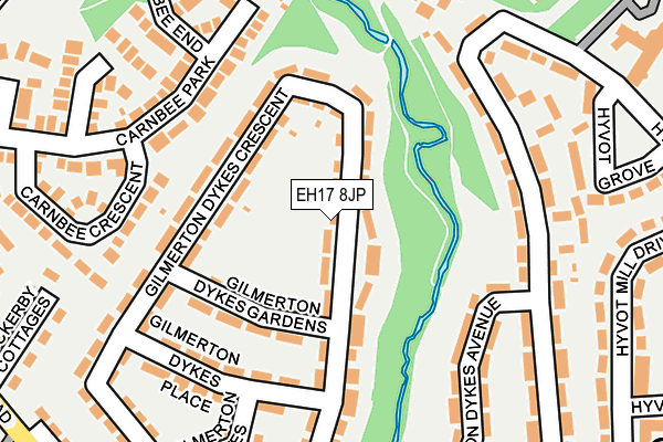 EH17 8JP map - OS OpenMap – Local (Ordnance Survey)