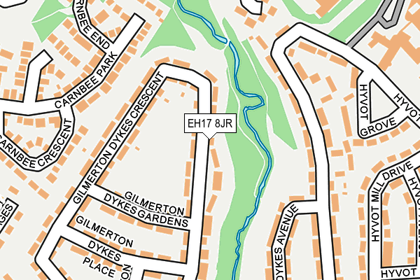 EH17 8JR map - OS OpenMap – Local (Ordnance Survey)