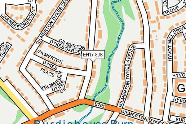 EH17 8JS map - OS OpenMap – Local (Ordnance Survey)