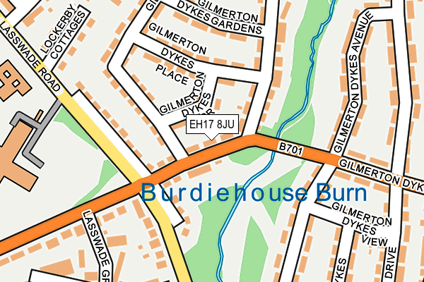 EH17 8JU map - OS OpenMap – Local (Ordnance Survey)