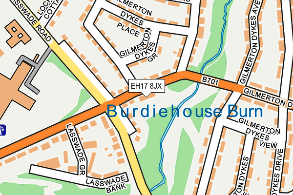 EH17 8JX map - OS OpenMap – Local (Ordnance Survey)