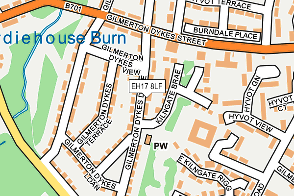 EH17 8LF map - OS OpenMap – Local (Ordnance Survey)