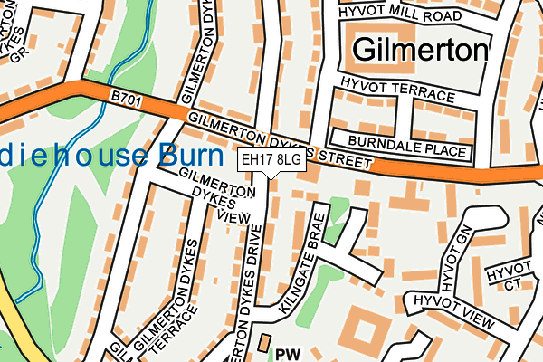 EH17 8LG map - OS OpenMap – Local (Ordnance Survey)