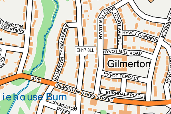 EH17 8LL map - OS OpenMap – Local (Ordnance Survey)