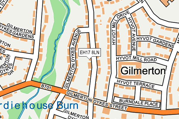 EH17 8LN map - OS OpenMap – Local (Ordnance Survey)