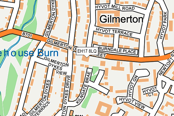 EH17 8LQ map - OS OpenMap – Local (Ordnance Survey)