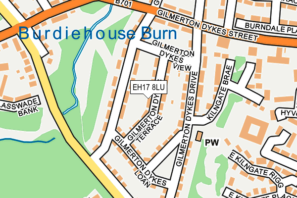 EH17 8LU map - OS OpenMap – Local (Ordnance Survey)