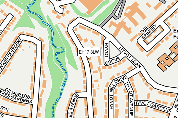 EH17 8LW map - OS OpenMap – Local (Ordnance Survey)