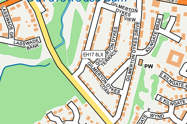 EH17 8LX map - OS OpenMap – Local (Ordnance Survey)