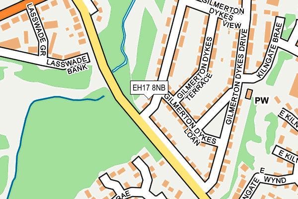 EH17 8NB map - OS OpenMap – Local (Ordnance Survey)