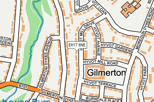 EH17 8NE map - OS OpenMap – Local (Ordnance Survey)