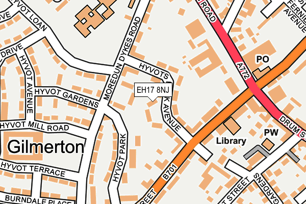 EH17 8NJ map - OS OpenMap – Local (Ordnance Survey)