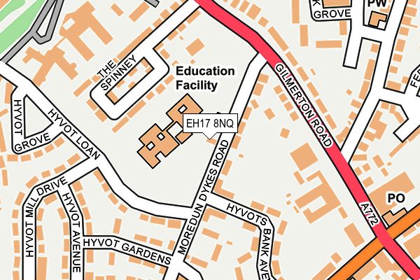 EH17 8NQ map - OS OpenMap – Local (Ordnance Survey)