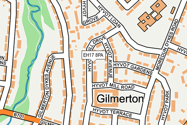 EH17 8PA map - OS OpenMap – Local (Ordnance Survey)