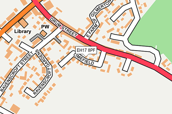 EH17 8PF map - OS OpenMap – Local (Ordnance Survey)