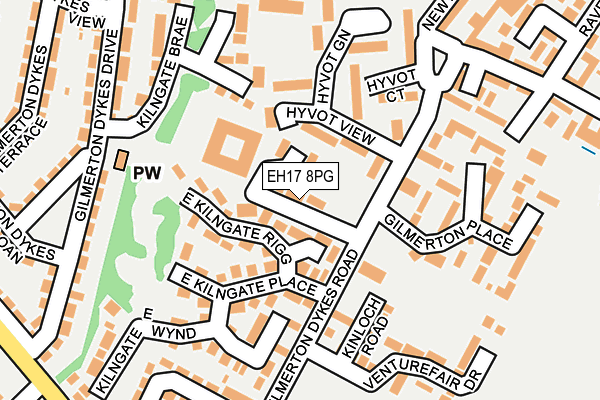 EH17 8PG map - OS OpenMap – Local (Ordnance Survey)