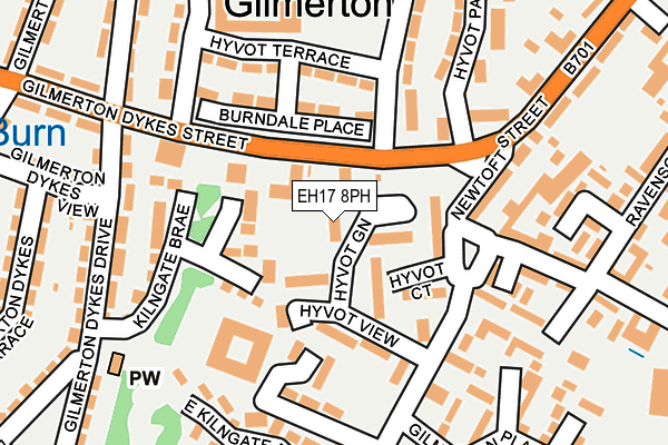 EH17 8PH map - OS OpenMap – Local (Ordnance Survey)