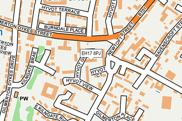 EH17 8PJ map - OS OpenMap – Local (Ordnance Survey)