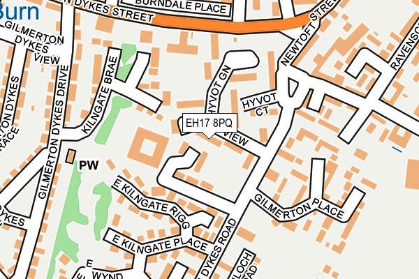 EH17 8PQ map - OS OpenMap – Local (Ordnance Survey)