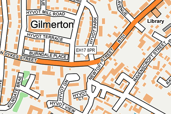 EH17 8PR map - OS OpenMap – Local (Ordnance Survey)