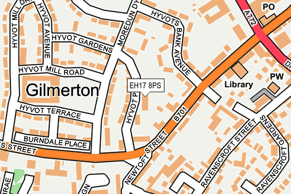 EH17 8PS map - OS OpenMap – Local (Ordnance Survey)