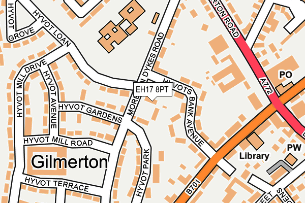 EH17 8PT map - OS OpenMap – Local (Ordnance Survey)