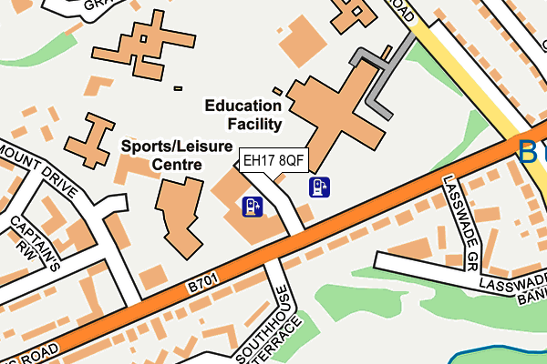 EH17 8QF map - OS OpenMap – Local (Ordnance Survey)