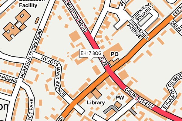 EH17 8QG map - OS OpenMap – Local (Ordnance Survey)