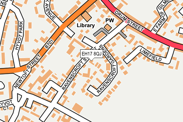 EH17 8QJ map - OS OpenMap – Local (Ordnance Survey)