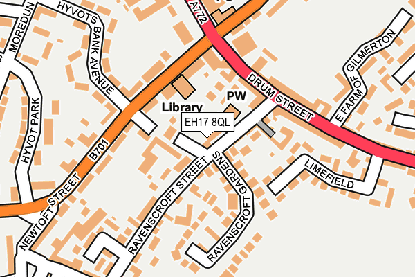 EH17 8QL map - OS OpenMap – Local (Ordnance Survey)