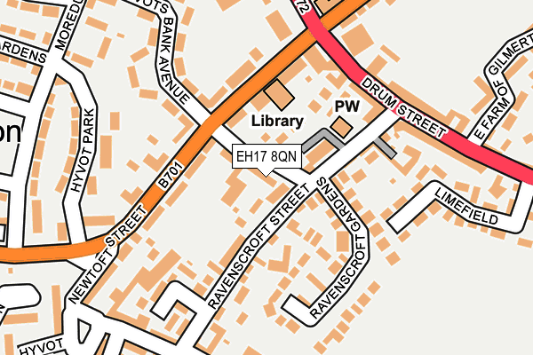 EH17 8QN map - OS OpenMap – Local (Ordnance Survey)