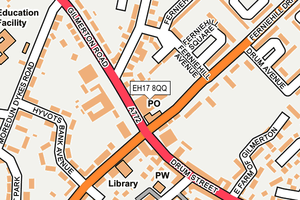 EH17 8QQ map - OS OpenMap – Local (Ordnance Survey)