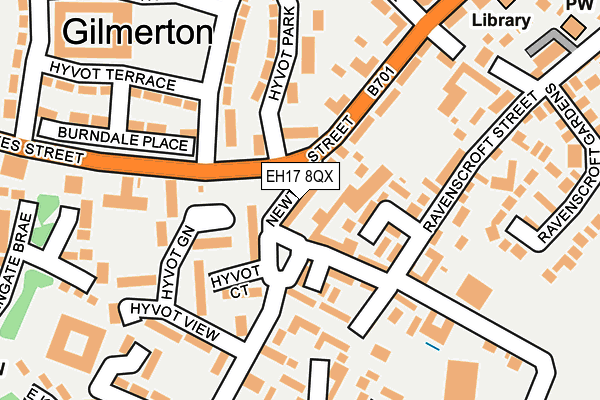 EH17 8QX map - OS OpenMap – Local (Ordnance Survey)