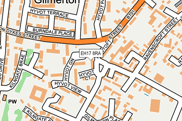 EH17 8RA map - OS OpenMap – Local (Ordnance Survey)