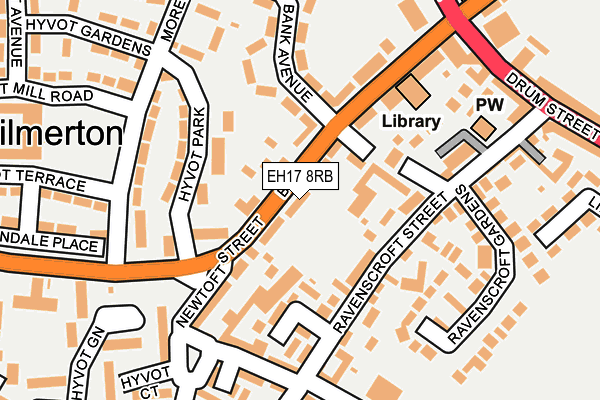 EH17 8RB map - OS OpenMap – Local (Ordnance Survey)