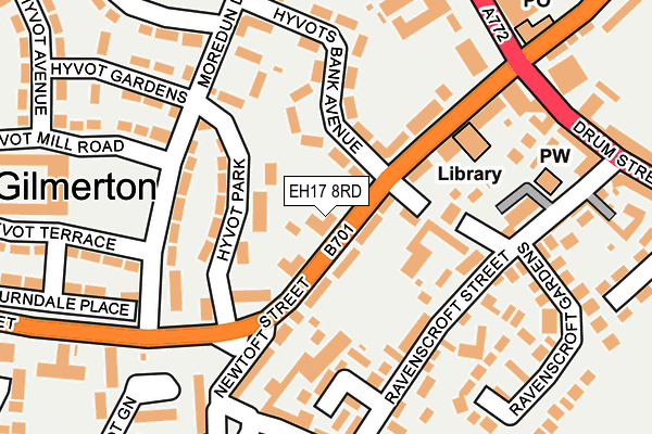 EH17 8RD map - OS OpenMap – Local (Ordnance Survey)