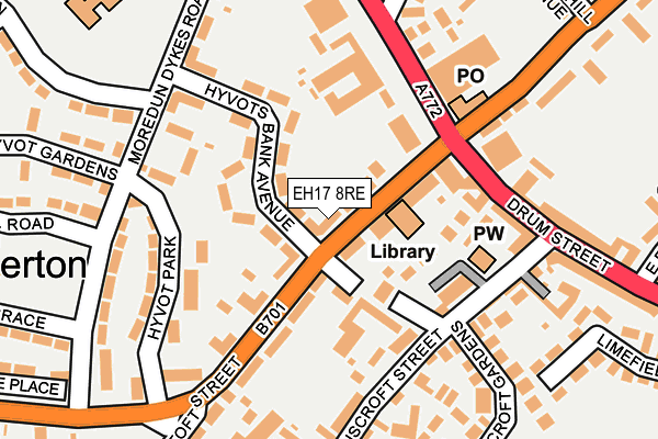 EH17 8RE map - OS OpenMap – Local (Ordnance Survey)