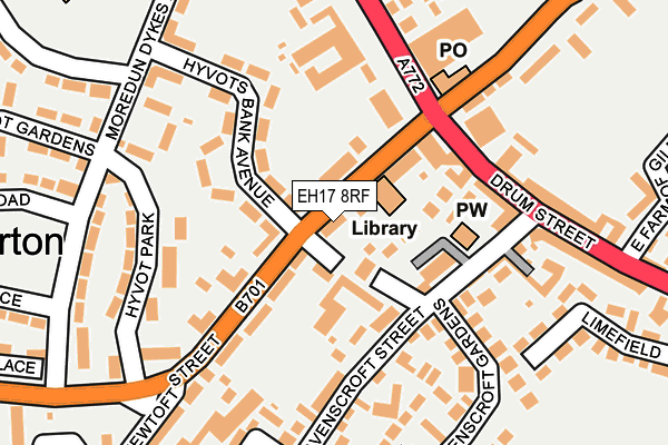 EH17 8RF map - OS OpenMap – Local (Ordnance Survey)