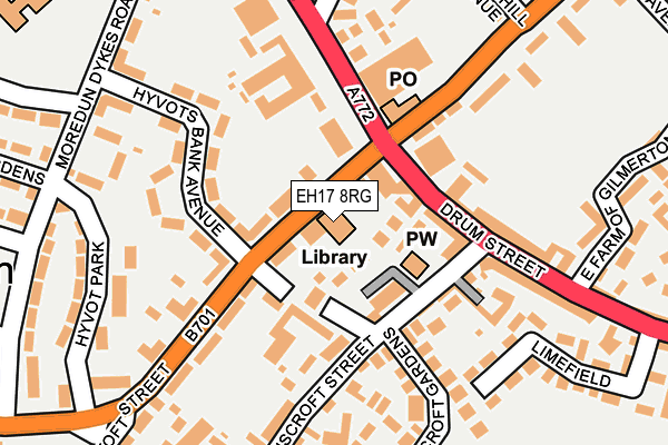 EH17 8RG map - OS OpenMap – Local (Ordnance Survey)