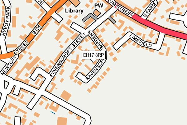 EH17 8RP map - OS OpenMap – Local (Ordnance Survey)