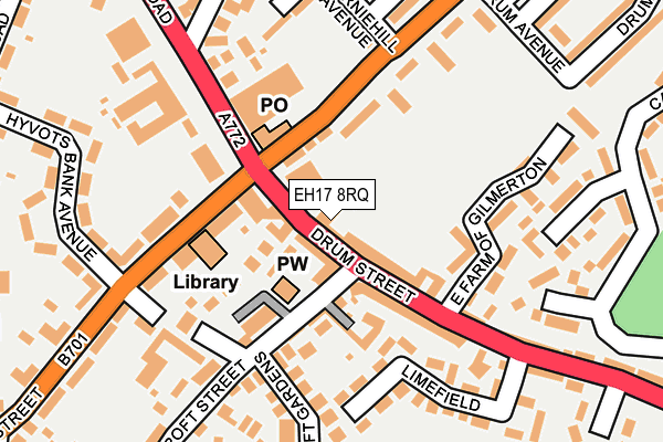 EH17 8RQ map - OS OpenMap – Local (Ordnance Survey)