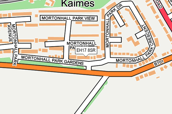 EH17 8SR map - OS OpenMap – Local (Ordnance Survey)